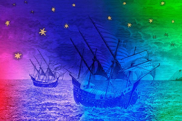 lustração de caravelas