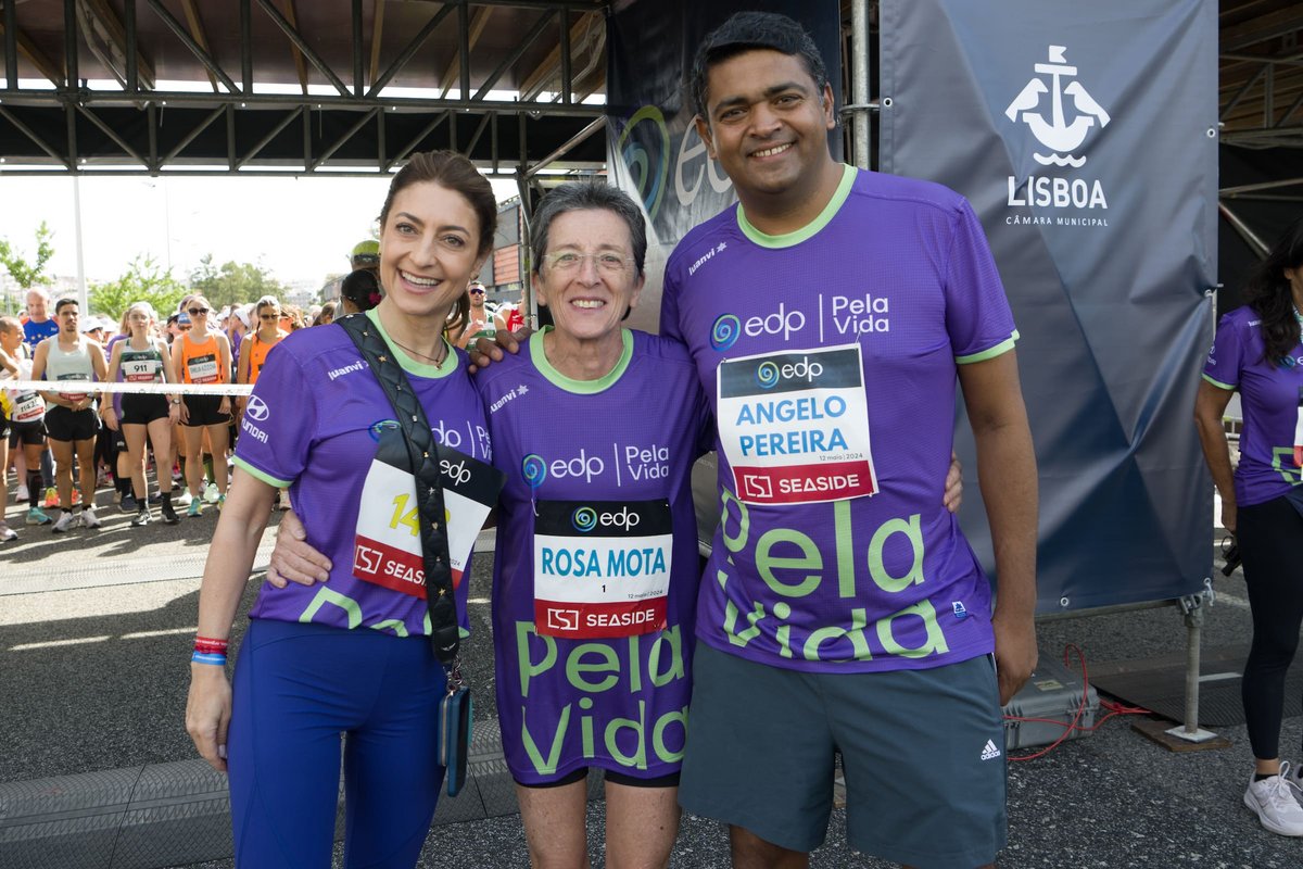 A atleta Rosa Mota e os vereadores Ângelo Pereira e Sofia Athayde participaram na prova