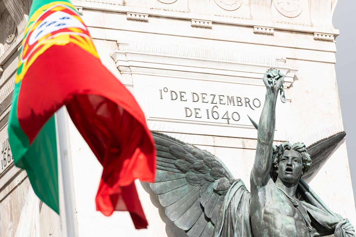 Monumento aos Restauradores, de 1886,  promovido pela Comissão Central Primeiro de Dezembro de 1640