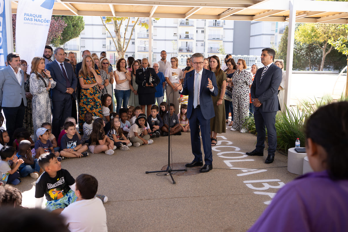 Carlos Moedas, presidente da CML, e Carlos Ardisson, presidente da J.F. do Parque das Nações - Cerimónia de conclusão das obras de requalificação da E.B. Infante Dom Henrique