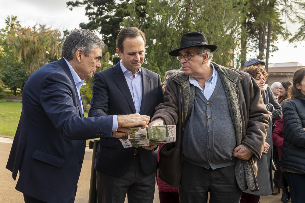 António Cruz Serra, Fernando Medina e José Fernandes na reabertura do Jardim Botânico Tropical
