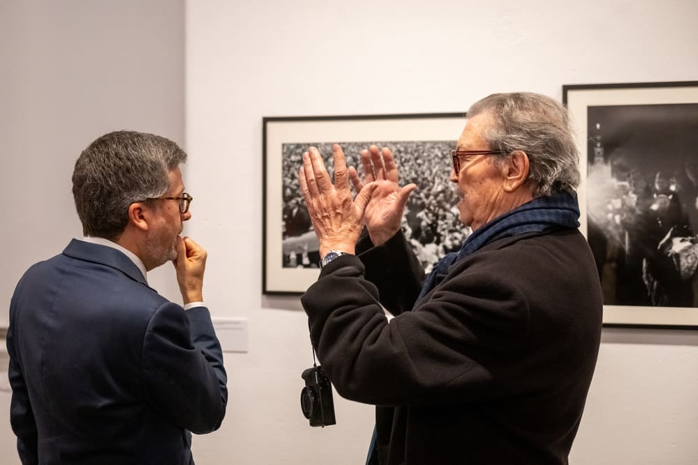 Eduardo Gageiro com Carlos Moedas na inauguração da exposição