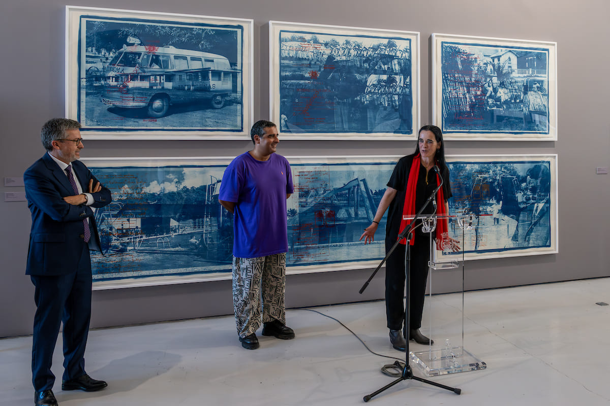 Carlos Moedas, Pedro Faro e Sara Antónia Matos na abertura do Espaço “Coleção Arte Contemporânea - Lisboa Cultura”
