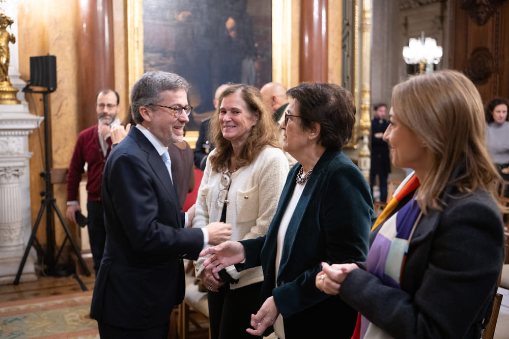 Carlos Moedas, presidente da CML, Ana Jorge, provedora da SCML, e Sofia Athayde, vereadora dos Direitos Sociais