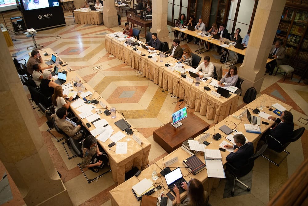 Reunião pública da Câmara Municipal de Lisboa - Sala do Arquivo dos Paços do Concelho
