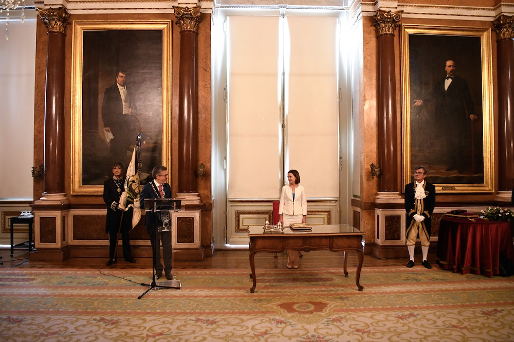 Chefe de Estado da Moldávia recebida na Câmara Municipal de Lisboa - Salão Nobre dos Paços do Concelho