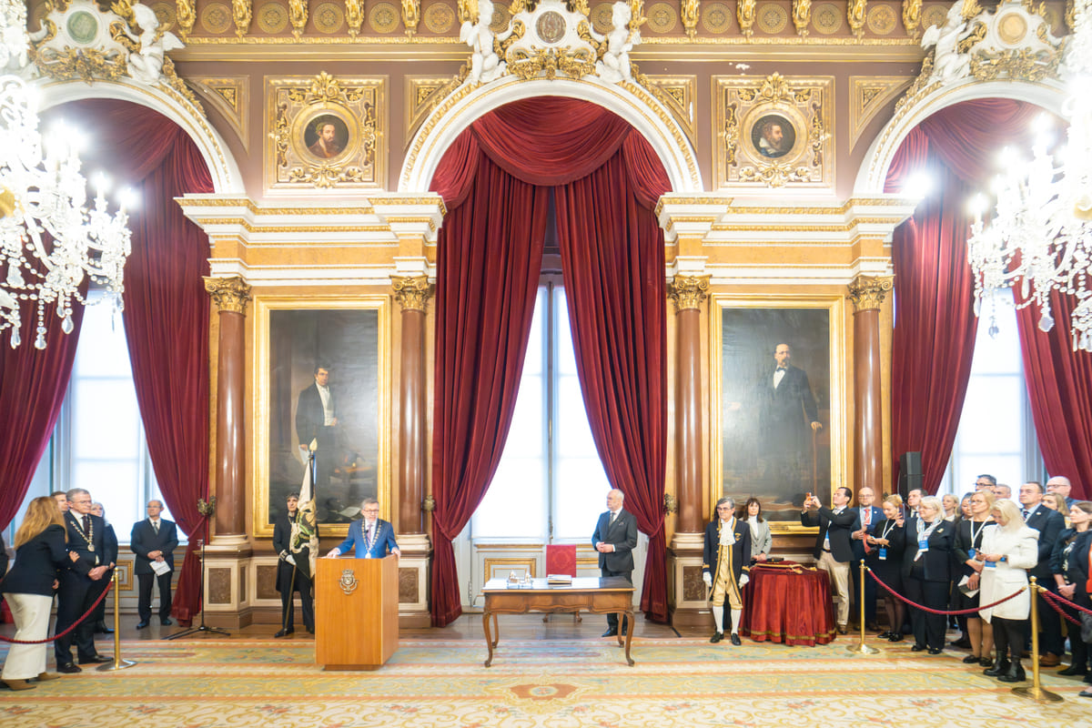 Alar Karis foi recebido no Salão Nobre dos Paços do Concelho de Lisboa