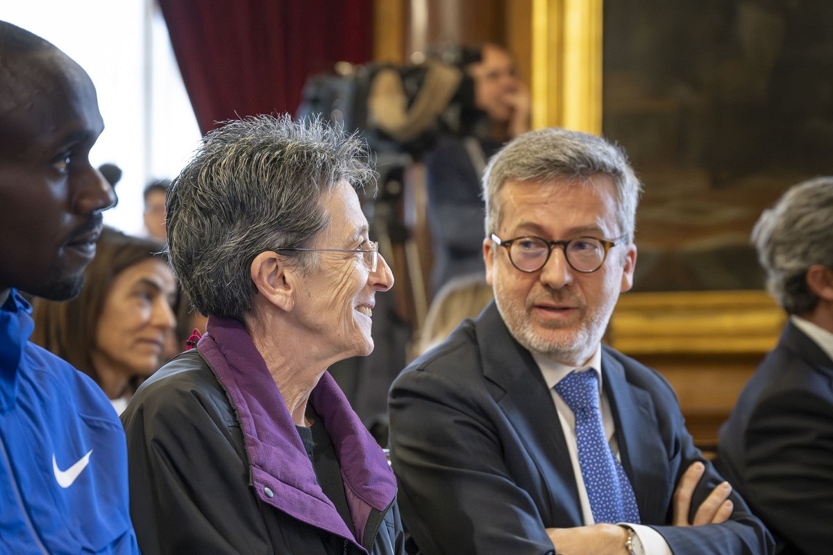 Rosa Mota e Carlos Moedas - apresentação da Meia Maratona de Lisboa