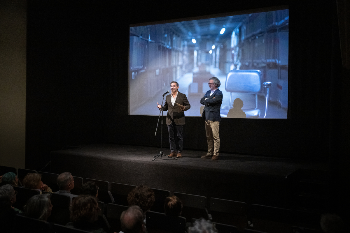 Diogo Moura, vereador da Cultura da CML e Álvaro de Matos, coordenador da Hemeroteca