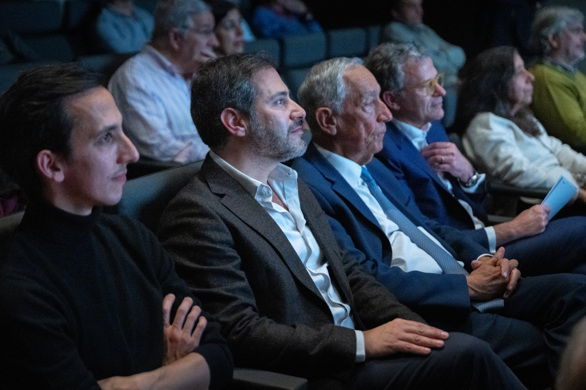 Frank Saalfeld, realizador do documentário; Diogo Moura, vereador da Cultura da CML; Marcelo Rebelo de Sousa, ex-Presidente da República e Gonçalo Reis, vice-presidente da CML