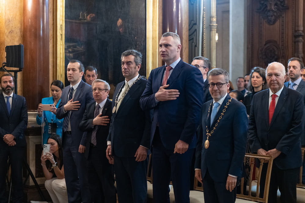 itali Klitschko, presidente da Câmara de Kiev, foi recebido a 4 de abril na Câmara de Lisboa