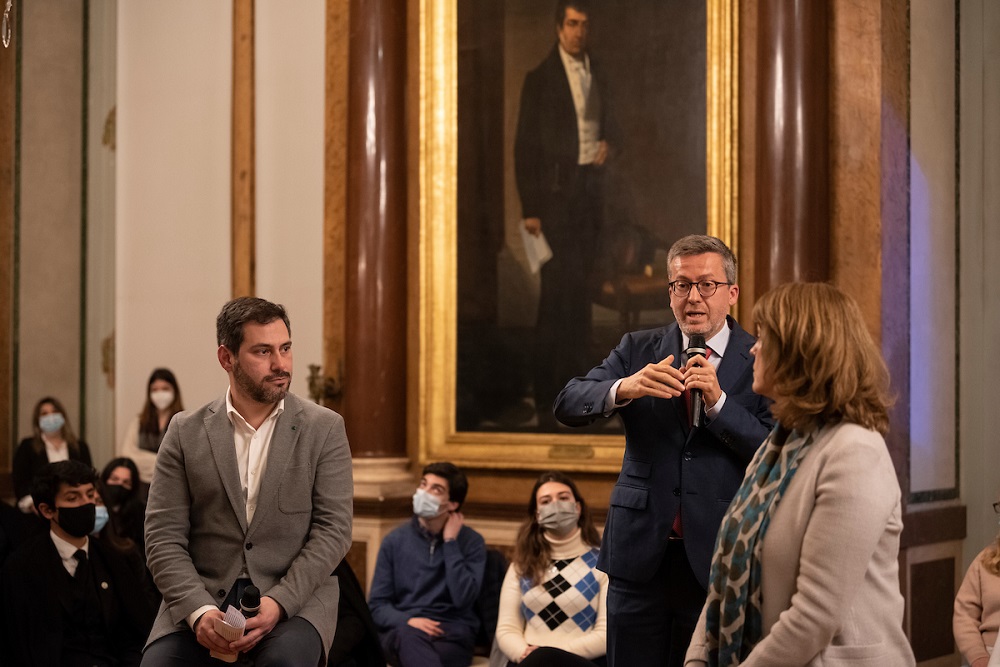 Diogo Moura, Carlos Moedas e Laurinda Alves - Conversa com estudantes universitários nos Paços do Concelho