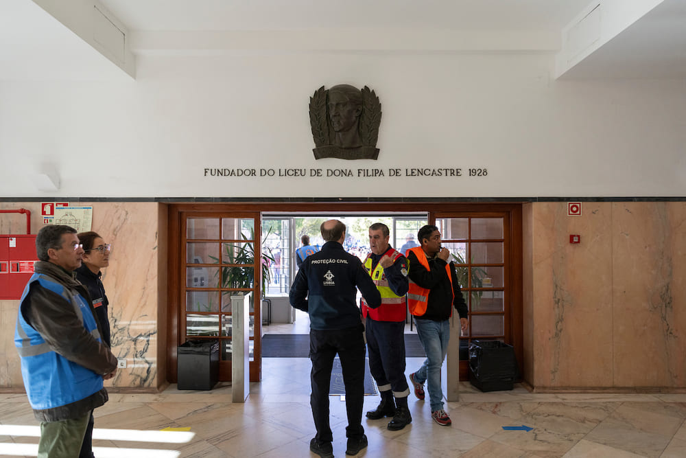 1º simulacro do ano letivo 2023/2024 no Agrupamento de Escolas D. Filipa de Lencastre