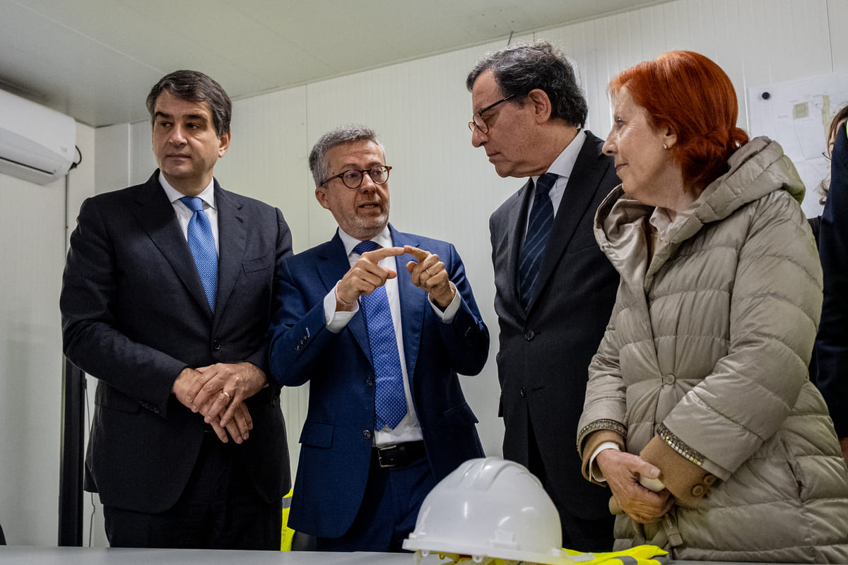 Raffaelle Fitto, Carlos Moedas, Manuel Castro Almeida e Maria da Graça Carvalho - Visita à obra do Plano Geral de Drenagem