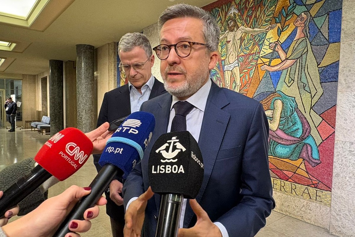 Carlos Moedas, presidente da CML , em declarações no local sobre a afluência ao voto antecipado em mobilidade