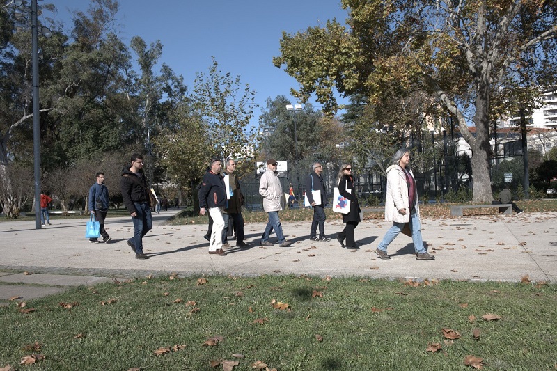 Caminhada Mindfulness no jardim do Campo Grande promovida pelo Banco de Voluntariado, no Dia Internacional do Voluntário