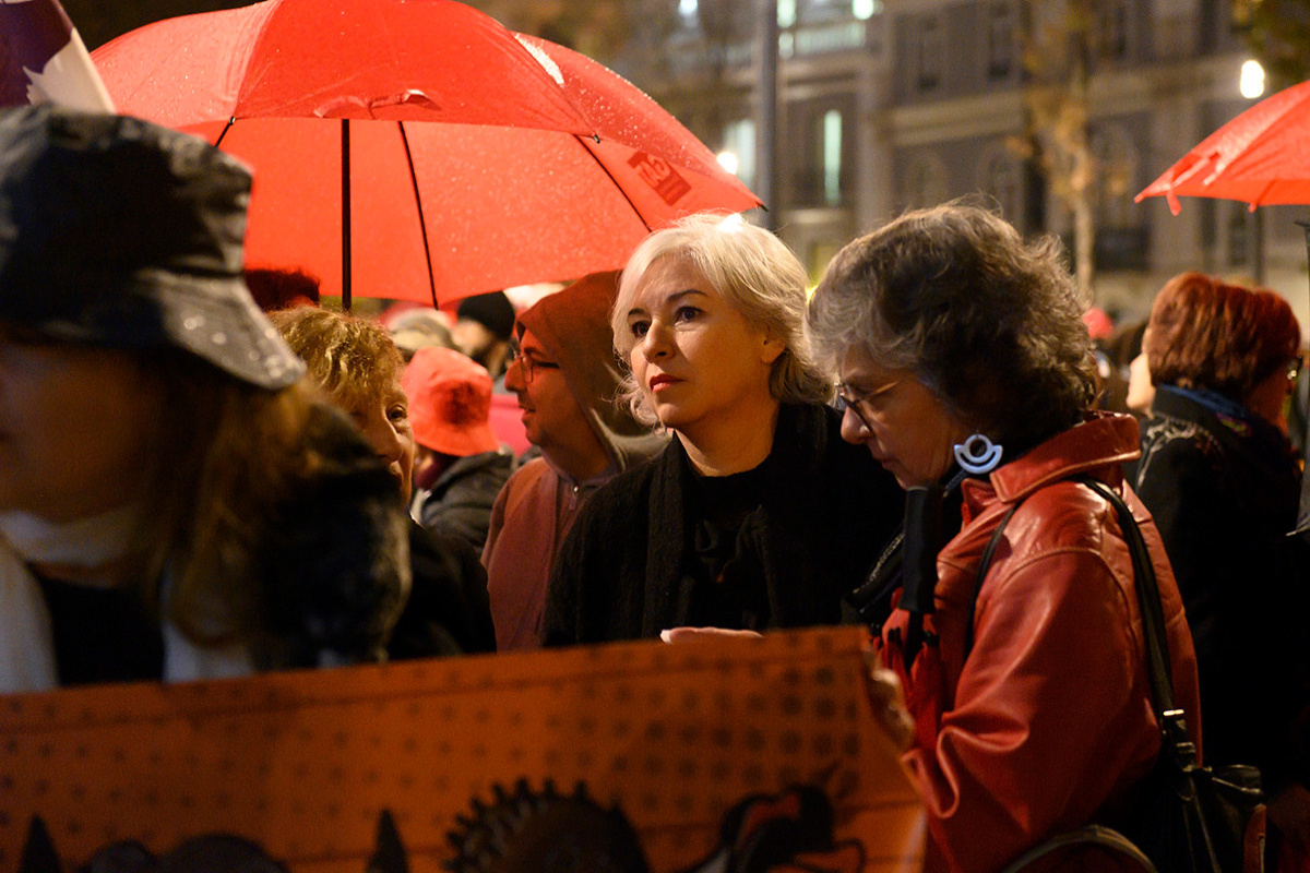 Paula Marques, vereadora da Habitação na marcha em Lisboa no Dia Internacional pela Eliminação da Violência contra as Mulheres