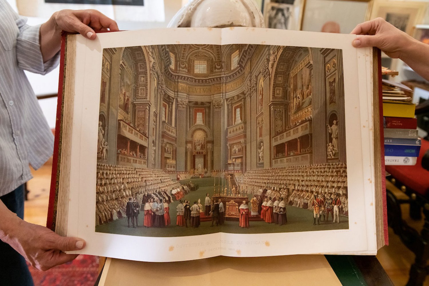 Litografia inclusa em edição francesa do séc. XIX celebrativa do Concílio Ecuménico de Roma (oito volumes).